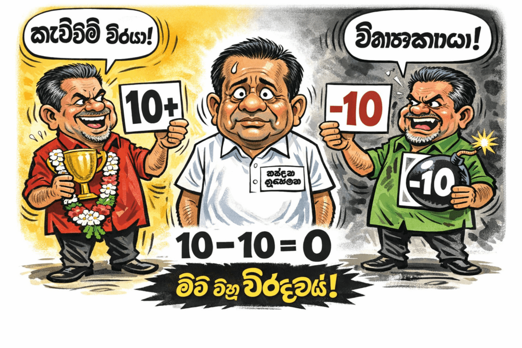 නන්දන ගුණතිලක මහතාගේ දේශපාලන වටිනාකම තමාගේ ඇගයීම අනුව “ලකුණු බිංදුවක්” බව කෘෂිකර්ම, පශු සම්පත්, ඉඩම් හා වාරිමාර්ග අමාත්ය කේ.ඩී. ලාල් කාන්ත මහතා පවසයි.