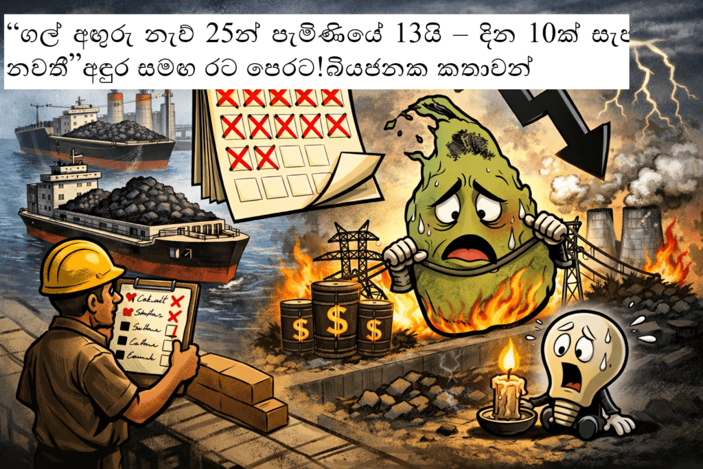 “ගල් අඟුරු නැව් 25න් පැමිණියේ 13යි – දින 10ක් සැපයුම නවතී”