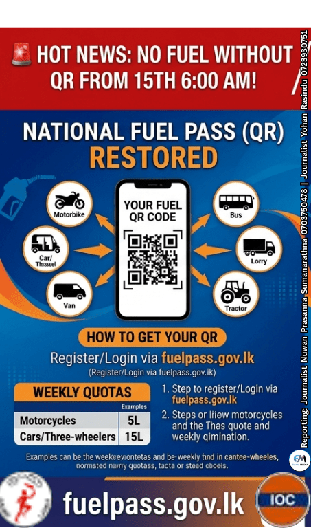 🚨 Hot news: No fuel without QR from 6.00 am on the 15th!