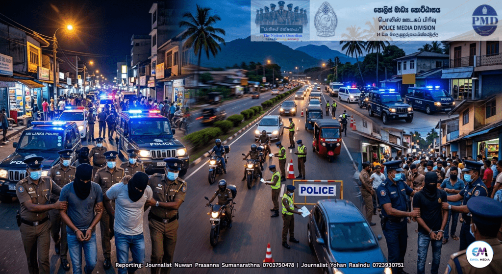 දිවයින පුරා විශේෂ පොලිස් මෙහෙයුම්: සැකකරුවන් 681ක් අත්අඩංගුවට