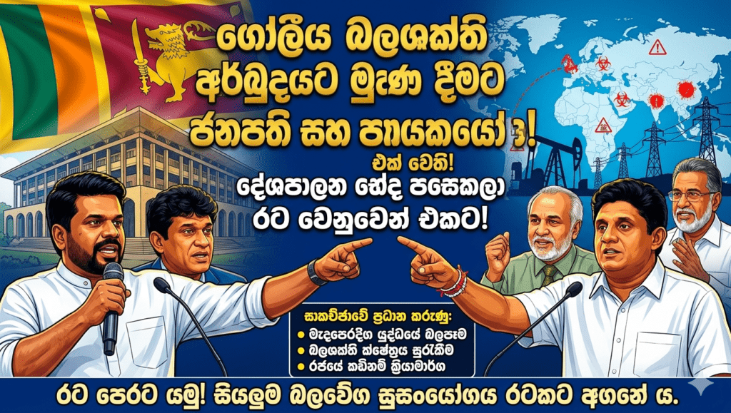 පක්ෂ භේද පසෙකලා රට වෙනුවෙන් එකට! පක්ෂ නායකයෝ එක මිටට!