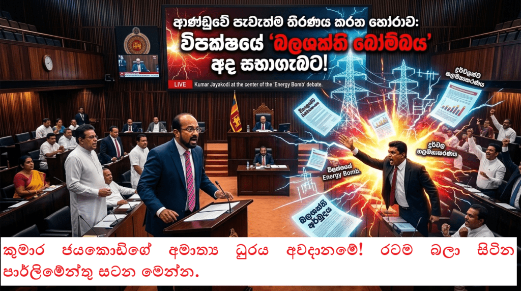 අමාත්ය කුමාර ජයකොඩිට වැඩ වරදී? අද පාර්ලිමේන්තුවේදී පුපුරා යන තීරණාත්මක විශ්වාසභංගය!