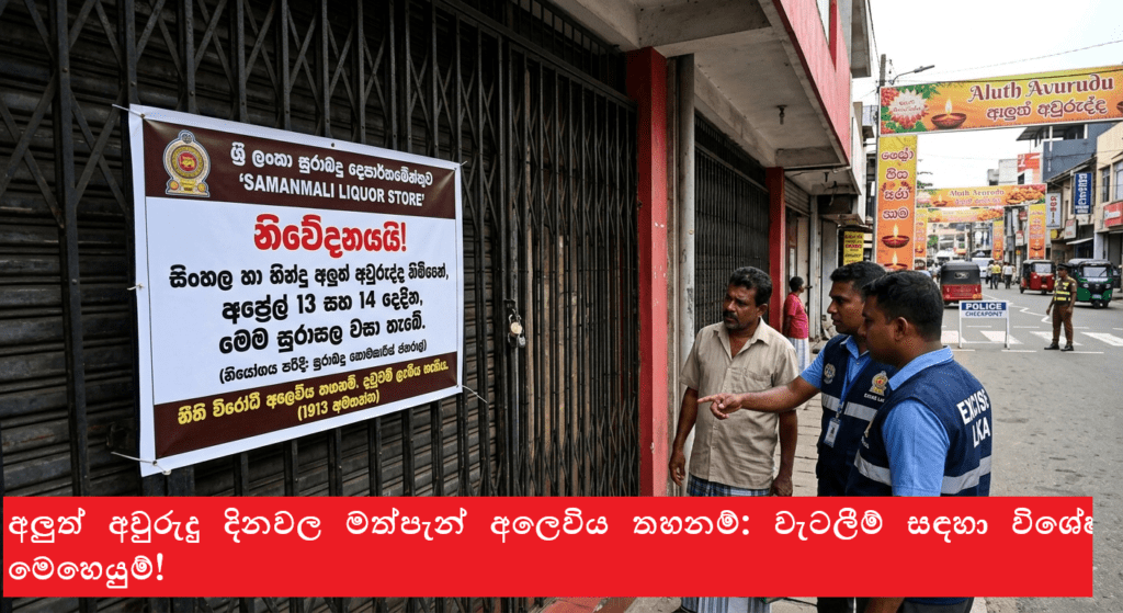 අලුත් අවුරුදු දිනවල මත්පැන් අලෙවිය තහනම්: වැටලීම් සඳහා විශේෂ මෙහෙයුම්!