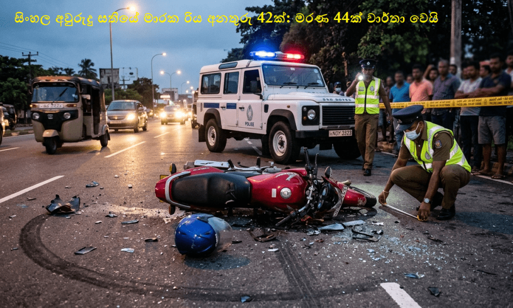 සිංහල අවුරුදු සතියේ මාරක රිය අනතුරු 42ක්: මරණ 44ක් වාර්තා වෙයි!