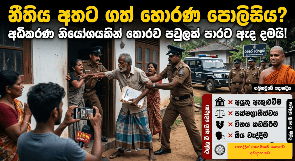 හොරණ පොලිසිය නීතිය අතට ගනී? අධිකරණ නියෝග නැතිව නිවැසියන් පාරට ඇද දැමූ පක්ෂග්රාහී මෙහෙයුම හෙළිවෙයි