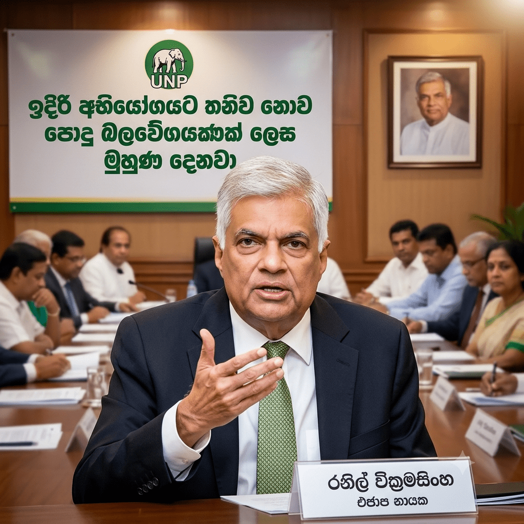 අලියා මාක් කරන්න මුහුණු ආවරණ (Masks) පැළඳ රනිල් වැඩට බහී!