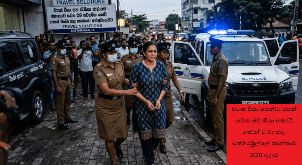 ව්යාජ වීසා පෙන්වා ජපන් යවන බව කියා කෝටි ගණන් වංචා කළ බත්තරමුල්ලේ කාන්තාව SCIB දැලට