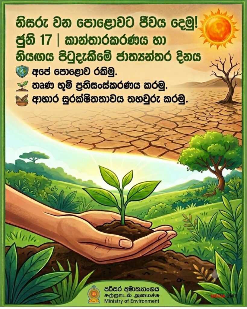 කාන්තාරකරණයේ සහ නියඟයේ දරුණු බලපෑමෙන් ලංකාවේ ආහාර සුරක්ෂිතතාව අනතුරේ!