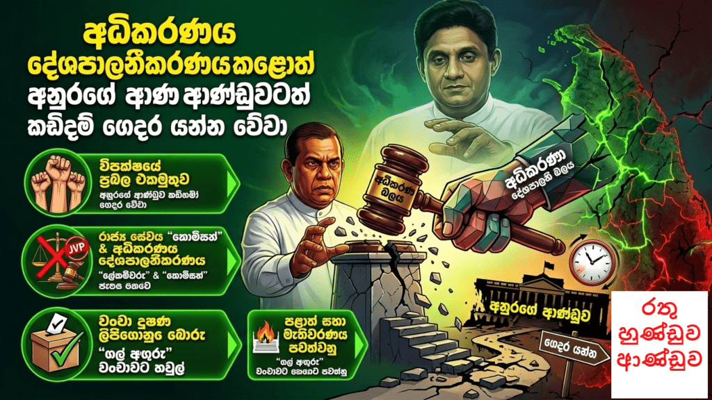 අධිකරණය දේශපාලනීකරණය කළොත් අනුරගේ ආණ්ඩුවටත් ඉක්මනින්ම ගෙදර යන්න වෙනවා!