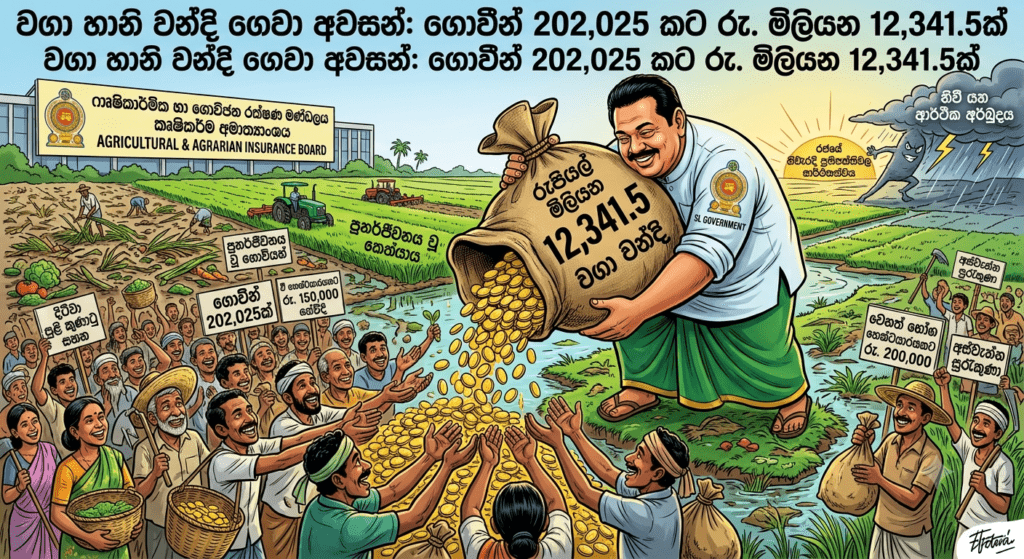 දිට්වා කුණාටු වන්දි: ගොවීන් ලක්ෂ 2කට රුපියල් බිලියන 12කට වඩා ගෙවා අවසන්!