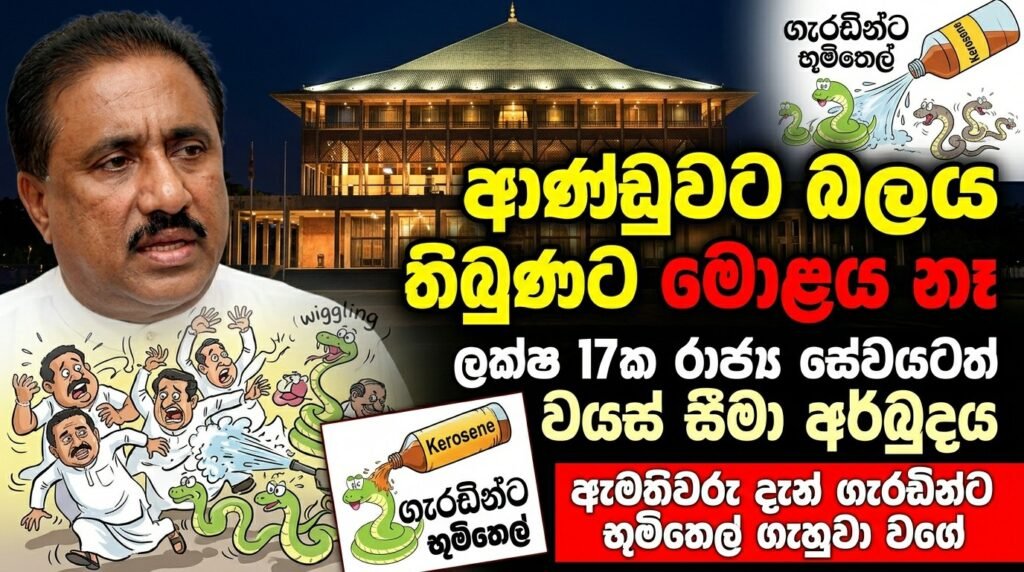 “ආණ්ඩුවට බලය තිබුණට මොළය නෑ – ලක්ෂ 17ක රාජ්ය සේවයටත් වයස් සීමා අර්බුදයක්!”