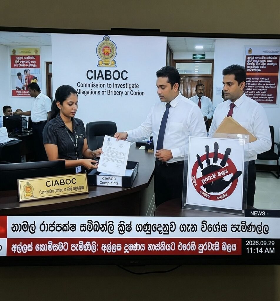 විශේෂ අනාවරණයක් සහ පැමිණිල්ලක්: ක්රිෂ් ගනුදෙනු නඩුව යට ගැසීමට එරෙහිව අල්ලස් කොමිසමට පැමිණිල්ලක්!