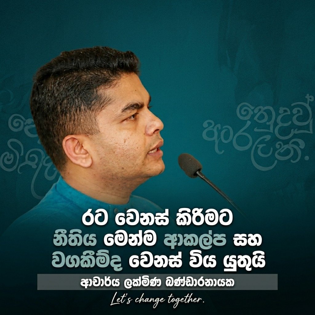 රට වෙනස් කිරීමට නීතිය මෙන්ම ආකල්ප සහ වගකීම්ද වෙනස් විය යුතුයි!