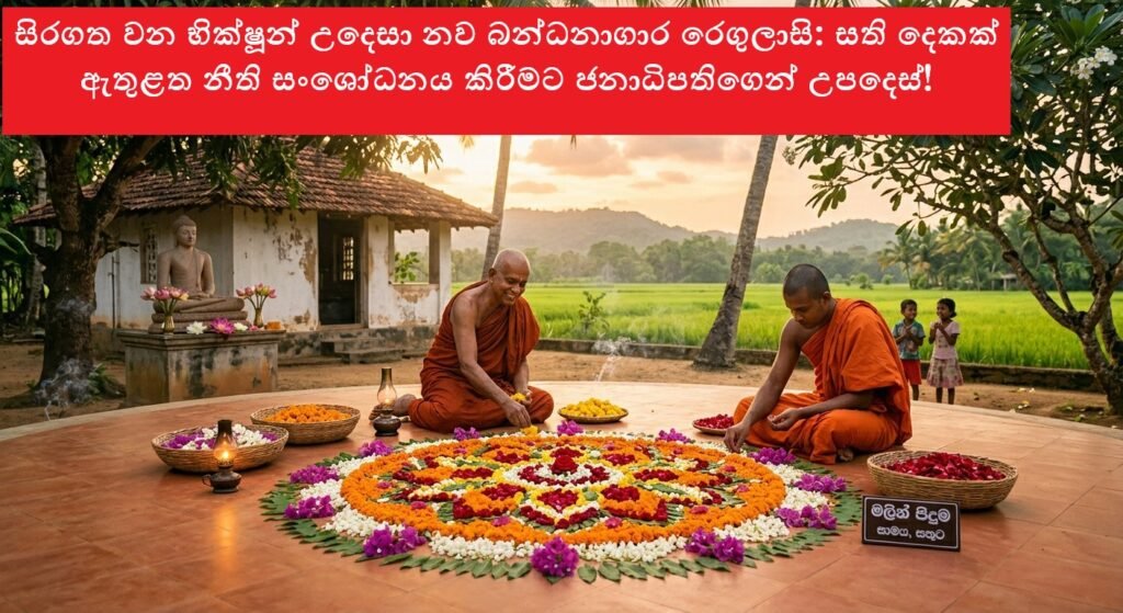 සිරගත වන භික්ෂූන් උදෙසා නව බන්ධනාගාර රෙගුලාසි: සති දෙකක් ඇතුළත නීති සංශෝධනය කිරීමට ජනාධිපතිගෙන් උපදෙස්!